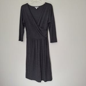 Charter Club Charcoal Wrap Midi Dress, Size Medium
